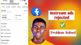 How to solve the problem of instream ads rejected on Facebook  Facebook monetization [upl. by Alesandrini813]