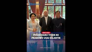 PESAN HARU TITIEK Usai Prabowo Subianto Dilantik Jadi Presiden RI Pasang Pose Bertiga dengan Didit [upl. by Elatia]