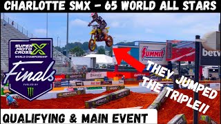 INSANE 65cc Rippers JUMP SMX TRIPLE at Charlotte Motor Speedway  Qualifying amp Main Raw Footage [upl. by Nauqit156]