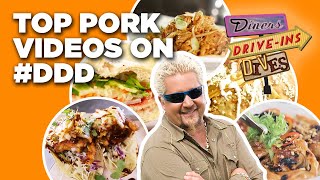 Top Pork Dishes on DDD with Guy Fieri  Diners DriveIns and Dives  Food Network [upl. by Snave]