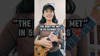 “The Night We Met” in 59 seconds ❤️‍🔥lordhuron ukulele tutorial TheNightWeMet fyp [upl. by Hanschen195]