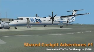 Shared Cockpit Adventures 1  Majestic Q400 BETA  Newcastle EGNT  Southampton EGHI  VATSIM [upl. by Hercule947]