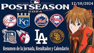 MLB 2024 MiniResumen de la Jornada 12102024 Postemporada Resultados y Calendario [upl. by Ydnim81]