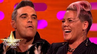 Pink Confused Robbie Williams With a Chef  The Graham Norton Show [upl. by Healy]