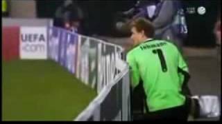 Soccer 7 Goalie Jens Lehmann of VfB Stuttgart Pees During G [upl. by Edmee]