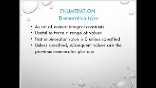 CS1410 Section 163 Enumerations Enums [upl. by Haik]