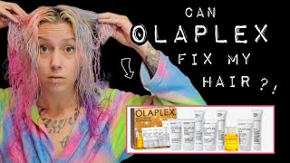 OLAPLEX on DAMAGED HAIR BEFORE AND AFTER REVIEW  TRYING ENTIRE OLAPLEX DISCOVERY HAIRCARE KIT [upl. by Male]