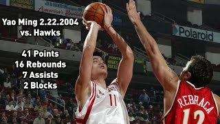 Yao Ming vs Atlanta Hawks 2222004 Full Highlights  41 points 16 rebounds 7 assists amp 2 blocks [upl. by Irneh32]