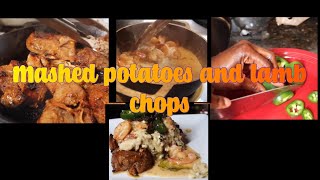 EPISODE 8 Cooking lamb chops mashed potatoes with Parmesan shrimp gravy [upl. by Ecnerrat]