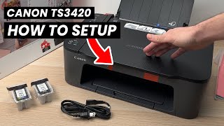 How to SETUP Canon Pixma TS3420 Printer Install Ink Paper WiFi Connect Scan [upl. by Doralynn178]