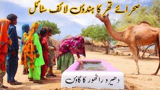 Unseen hindu life style in Pakistan  Desert Village  Hindus traditions  pak india border [upl. by Sillyrama]