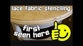 How to use lace fabric for stenciling technique first seen here😉 [upl. by Ahsoem642]