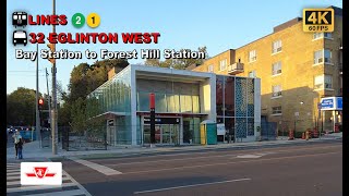 TTC POV Walk Bay Station to Forest Hill Station Via Eglinton West Station【4K】 [upl. by Beatrice]