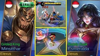 Minsitthar Elite Skin Gilded King amp Esmeralda Second Skin Ruddy Dusk Gameplay  Mobile Legends [upl. by Ming]