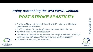 WSO webinar Poststroke spasticity 12 [upl. by Nedra]