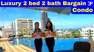 Pattaya Thailand Beautiful Luxury 2 bedroom 2 bathroom Bargain Condo [upl. by Leizar]