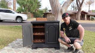 Creating a Wine Cabinet from an old Cabinet  Furniture Makeover  Black Painting [upl. by Twelve330]