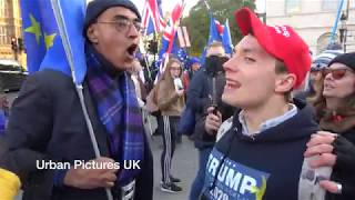 ProBrexiteer protester James Goddard refuses to obey quotnonBritishquot police officer [upl. by Ninnahc]