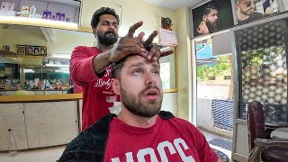 Masterful Indian Head Massage makes me feel like cat with wet toothbrush 🇮🇳 [upl. by Nohsyar]