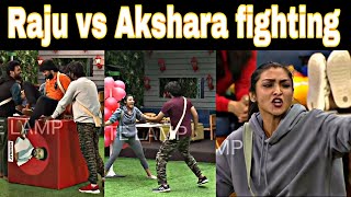 vijaytv biggbosss5 Raju vs Akshara fighting  Raju mass revenge [upl. by Elvyn1]