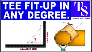 PIPING  How to fit up a tee to an existing pipe to any degree Pipe fit up Tutorial for beginners [upl. by Raman]