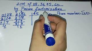 Lcm of 28 36 45 60 by prime factorization  28 36 45 60 ka lcm  in UrduHindi [upl. by Vezza]