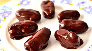 Stuffed Dates Chocolate Dipped \ How to Cook Guide Recipe [upl. by Pinsky589]