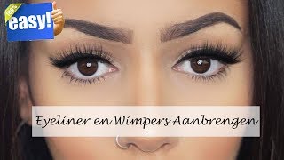 Makkelijk Eyeliner amp Nepwimpers Aanbrengen  Makeup Tutorial [upl. by Blessington193]