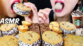 ASMR CHOCOLATE CHIP PARTY ICE CREAM FRAPPUCCINO CAKE POPS COOKIES 리얼사운드 먹방  KimampLiz ASMR [upl. by Eiddal]