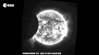 Rare Hybrid Solar Eclipse Seen By European Spacecraft  Video [upl. by Ambrosia]