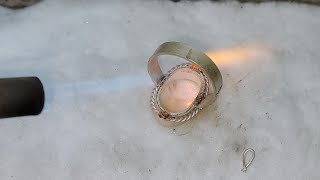 How to make black stone ring  Silver ring making process [upl. by Quintessa]