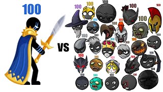 Stick War 3 Saga  100 Xiphos Vs 100 Units of each [upl. by Innes]