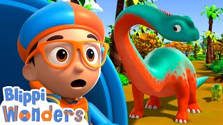 Blippi Learns About BIG Dinosaurs  Blippi Wonders  Educational Cartoons For Kids [upl. by Alrac]