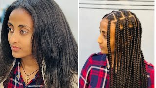 Medium box braid parting tutorialRow By Rowbeginner friendly [upl. by Etnuad666]