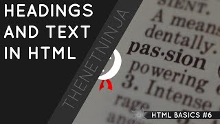 HTML Tutorial for Beginners 06  Headings and Text [upl. by Ange]