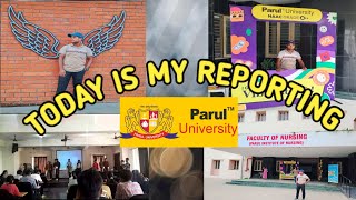 TODAY IS MY REPORTING 😊 paruluniversityvlogs reporting ParulUniversity rixhbh [upl. by Masuh547]