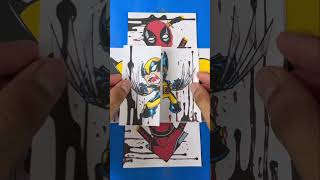 deadpool and wolverine paper fold transformation art shorts deadpool wolverine art [upl. by Llerrad315]