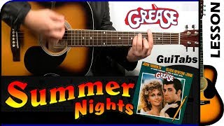 How to play SUMMER NIGHTS 👦👧  Grease  GUITAR Lesson 🎸  GuiTabs 140 [upl. by Powel]