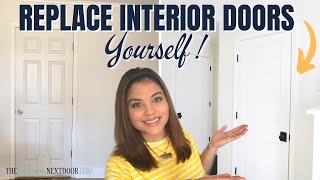 REPLACE INTERIOR DOORS YOURSELF  Update your interior doors  Renovation Update [upl. by Timi]