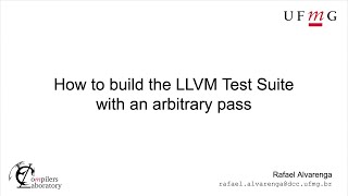 How to Build the Test Suite with an Arbitrary LLVM Pass  Part 1 [upl. by Missy603]