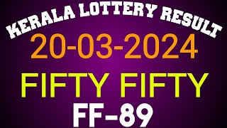 Kerala lottery Results Today on 20032024  Fifty Fifty FF89  Kerala Lottery result today [upl. by Nagiem613]