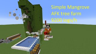 Deprecad Simple and fast Mangrove AFK tree farm 9200 logsh Minecraft Survival Java 1920 [upl. by Meldoh]