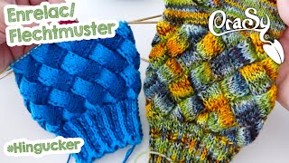 Entrelac  Flechtmuster in Runden z b für Socken [upl. by Nyladnewg]