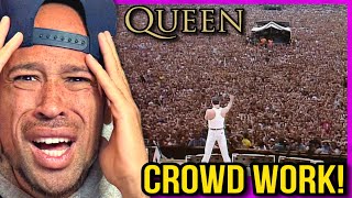 QUEEN at Wembley Stadium amp Freddie did CROWD work This is INSANE UNREAL [upl. by Orelle]