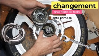 changement de mâchoire de frein pour jante grimeca en diamètre 90 [upl. by Laeira629]