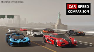 CAR SPEED COMPARISON 3D  3D Animation Comparison [upl. by Urd56]