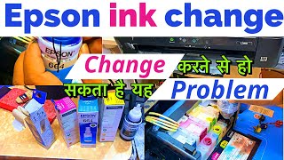 Epson L380L360L361L365L220L210 ink Change  Process  HOW TO REFILL INK IN EPSONE L380 PRINTER [upl. by Slen336]