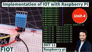 IOT with Raspberry pi  Raspberry Pi DHT11 Temperature and Humidity Sensor  FIOT  JNTUH  CSE [upl. by Ahsoet169]