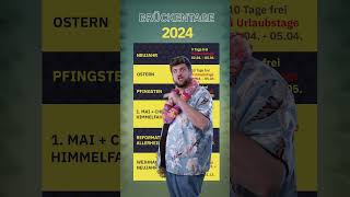 Brückentage und Urlaub 2024 clever kombinieren tiktok  Eine Minute Geld  MDR [upl. by Dolan804]