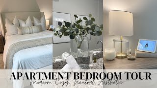 APARTMENT BEDROOM TOUR  MODERN  NEUTRAL COZY AESTHETIC  AFFORDABLE HIGH END HOME DECOR  2023 [upl. by Gish50]